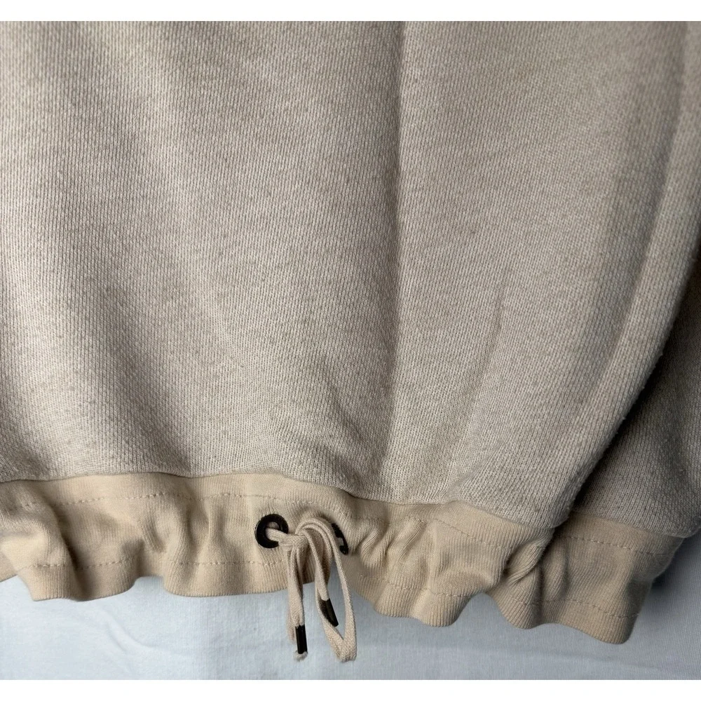 Ralph Lauren JEANS CO Top Womens Size PM Beige 3 Button  Tie Waist 3/4 Sleeve
